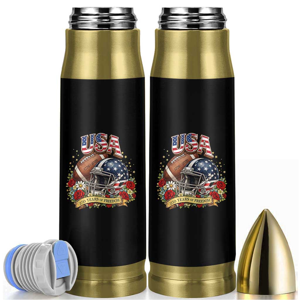 Patriotic Floral Baseball Bullet Tumbler USA 250th Anniversary Gift