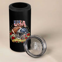 Patriotic Floral Baseball 4 in 1 Can Cooler Tumbler USA 250th Anniversary Gift