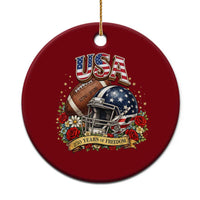 Patriotic Floral Baseball Ceramic Ornament USA 250th Anniversary Gift