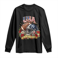 Patriotic Floral Baseball Long Sleeve Shirt USA 250th Anniversary Gift