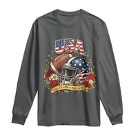 Patriotic Floral Baseball Long Sleeve Shirt USA 250th Anniversary Gift
