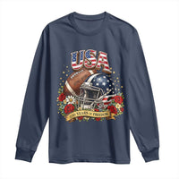 Patriotic Floral Baseball Long Sleeve Shirt USA 250th Anniversary Gift