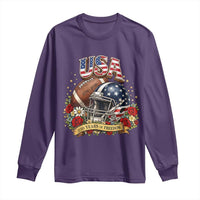 Patriotic Floral Baseball Long Sleeve Shirt USA 250th Anniversary Gift