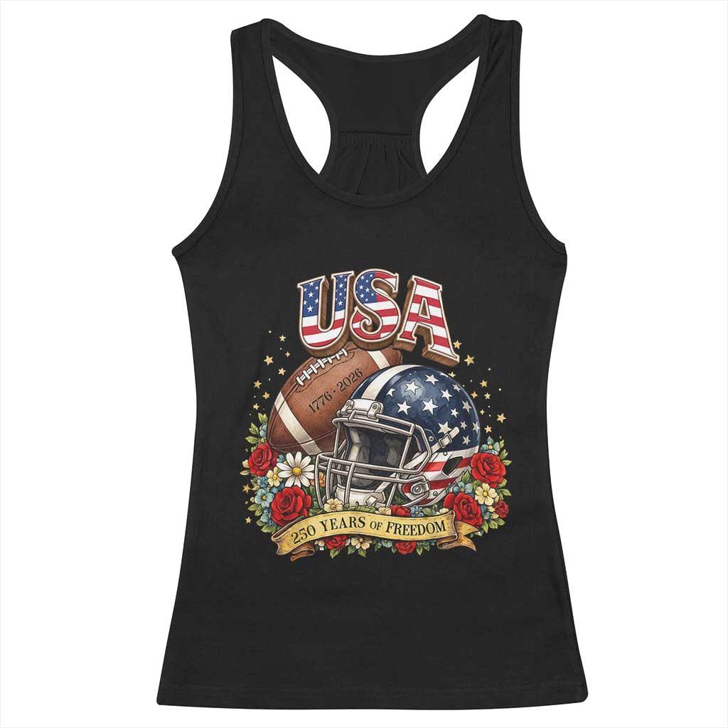 Patriotic Floral Baseball Racerback Tank Top USA 250th Anniversary Gift