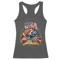 Patriotic Floral Baseball Racerback Tank Top USA 250th Anniversary Gift