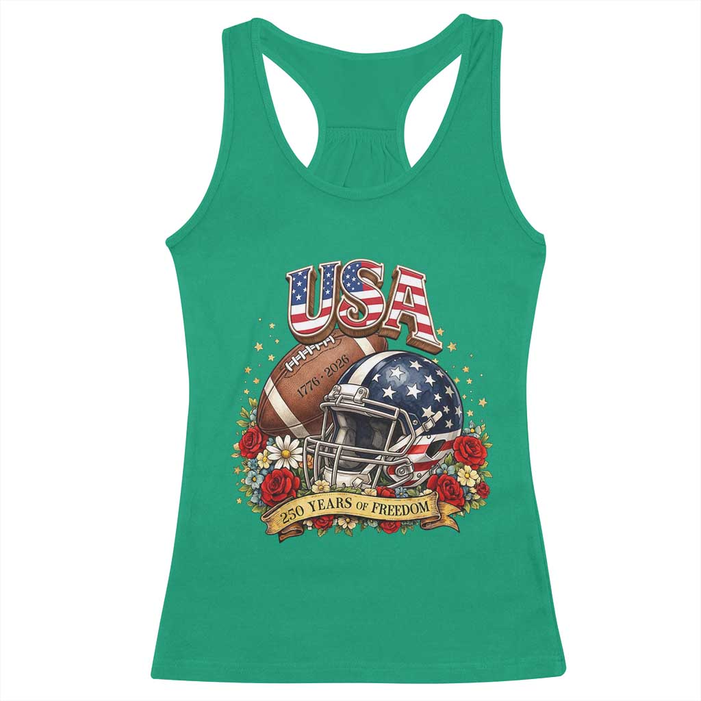 Patriotic Floral Baseball Racerback Tank Top USA 250th Anniversary Gift