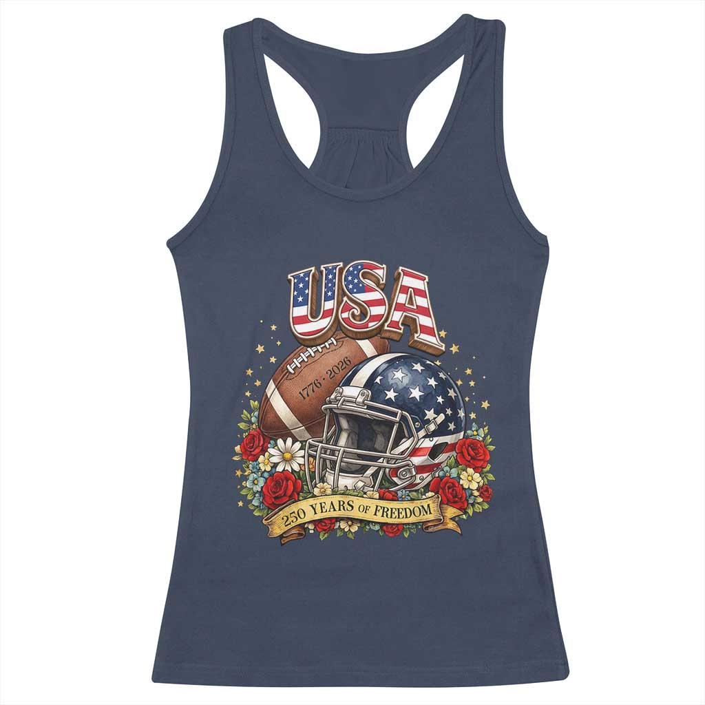 Patriotic Floral Baseball Racerback Tank Top USA 250th Anniversary Gift