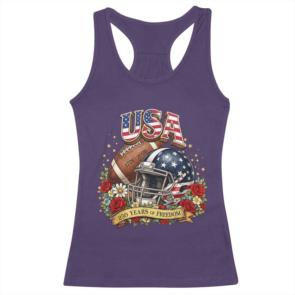 Patriotic Floral Baseball Racerback Tank Top USA 250th Anniversary Gift