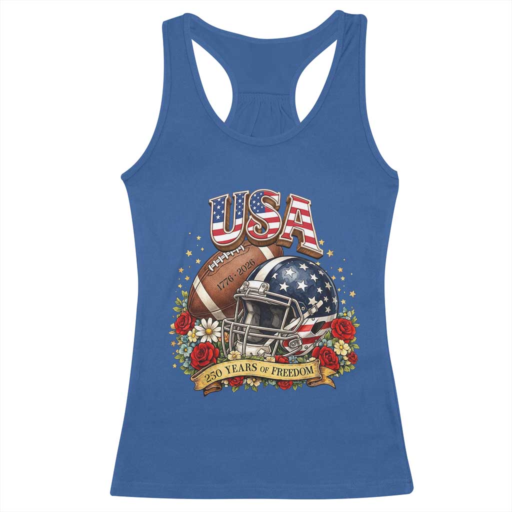 Patriotic Floral Baseball Racerback Tank Top USA 250th Anniversary Gift