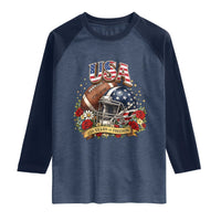 Patriotic Floral Baseball Raglan Shirt USA 250th Anniversary Gift