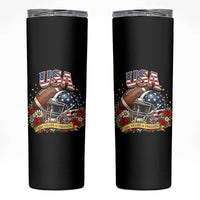 Patriotic Floral Baseball Skinny Tumbler USA 250th Anniversary Gift