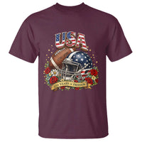Patriotic Floral Baseball T Shirt USA 250th Anniversary Gift