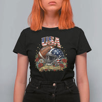Patriotic Floral Baseball T Shirt For Women USA 250th Anniversary Gift