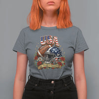 Patriotic Floral Baseball T Shirt For Women USA 250th Anniversary Gift