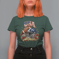 Patriotic Floral Baseball T Shirt For Women USA 250th Anniversary Gift