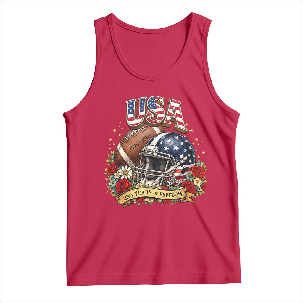 Patriotic Floral Baseball Tank Top USA 250th Anniversary Gift