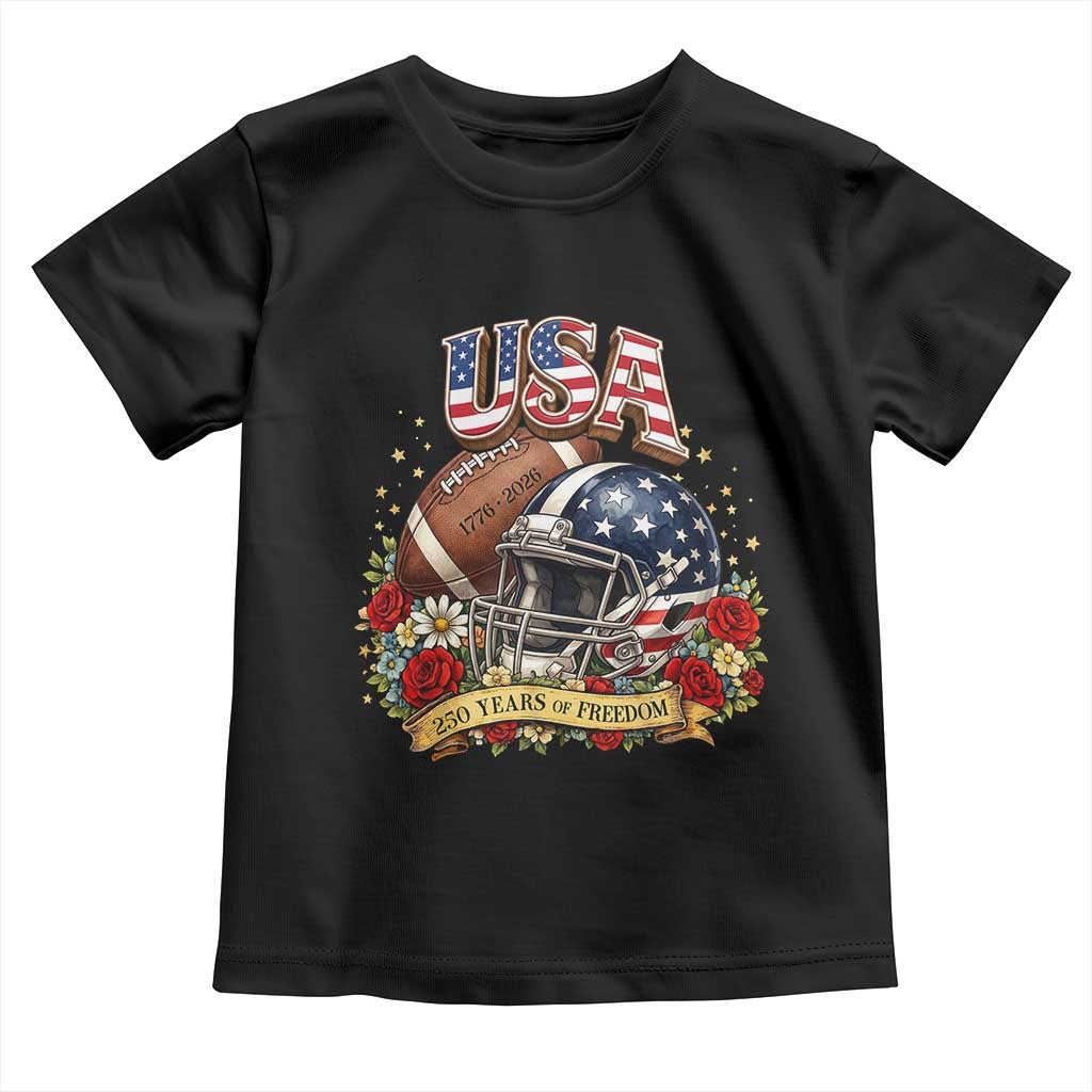 Patriotic Floral Baseball Toddler T Shirt USA 250th Anniversary Gift