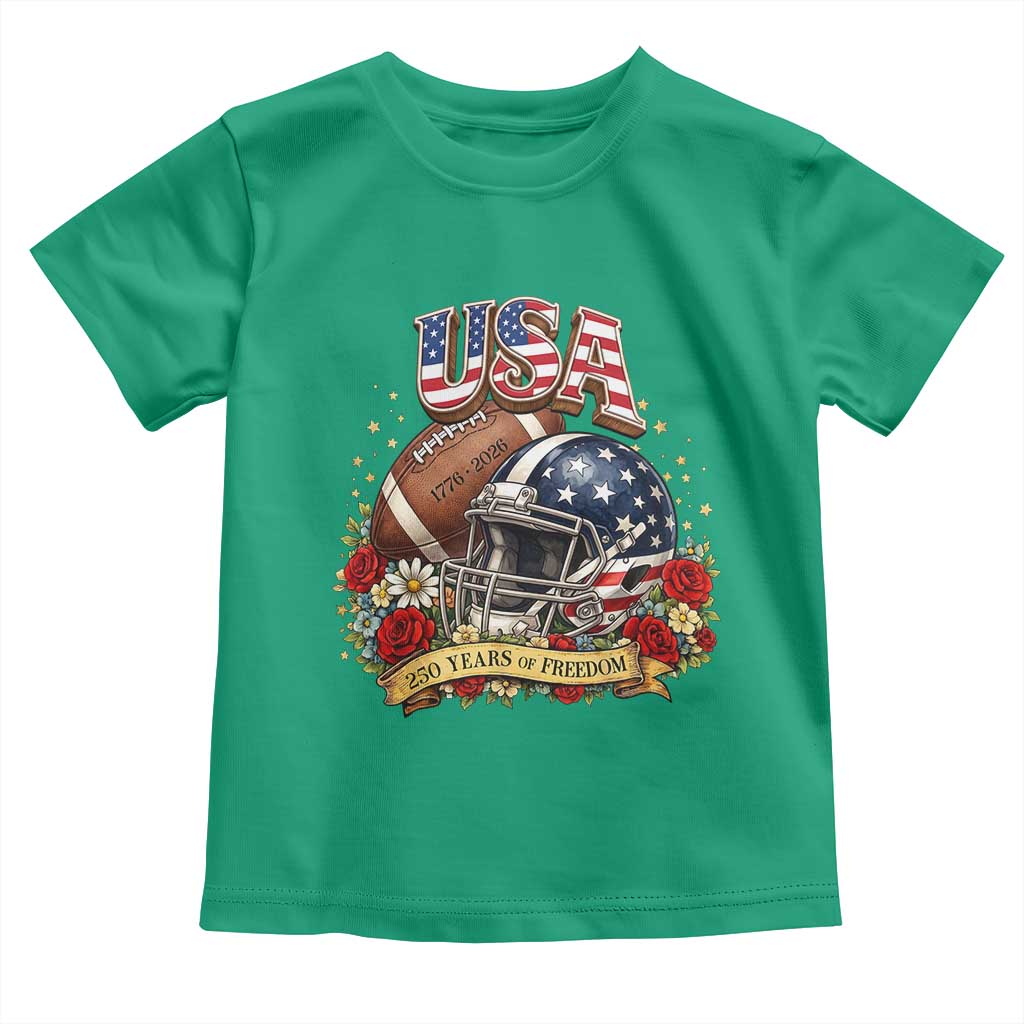 Patriotic Floral Baseball Toddler T Shirt USA 250th Anniversary Gift