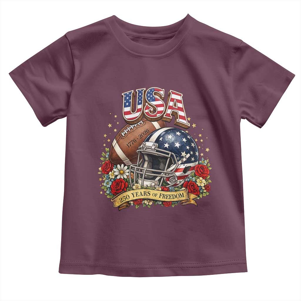 Patriotic Floral Baseball Toddler T Shirt USA 250th Anniversary Gift