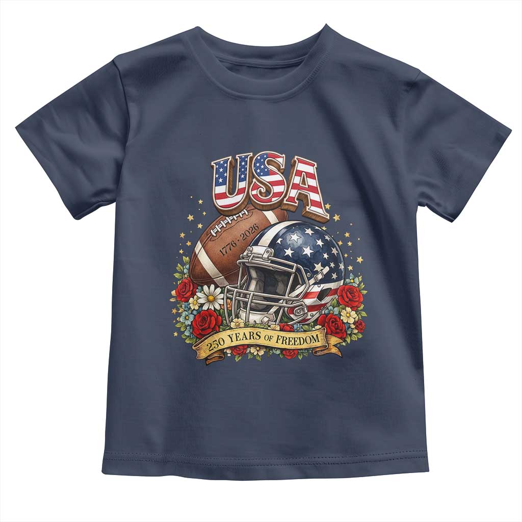 Patriotic Floral Baseball Toddler T Shirt USA 250th Anniversary Gift