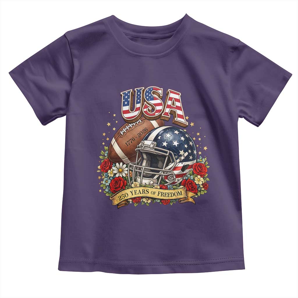 Patriotic Floral Baseball Toddler T Shirt USA 250th Anniversary Gift