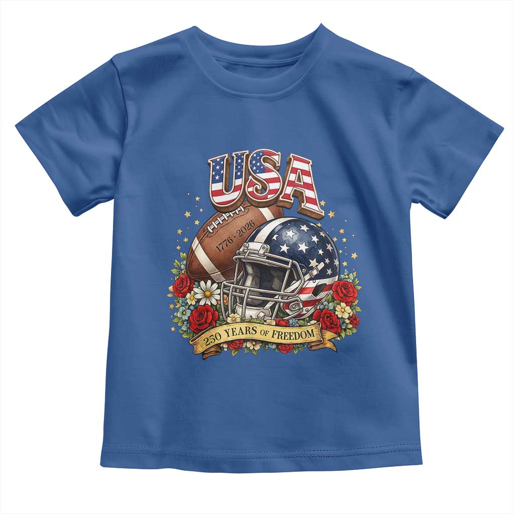 Patriotic Floral Baseball Toddler T Shirt USA 250th Anniversary Gift