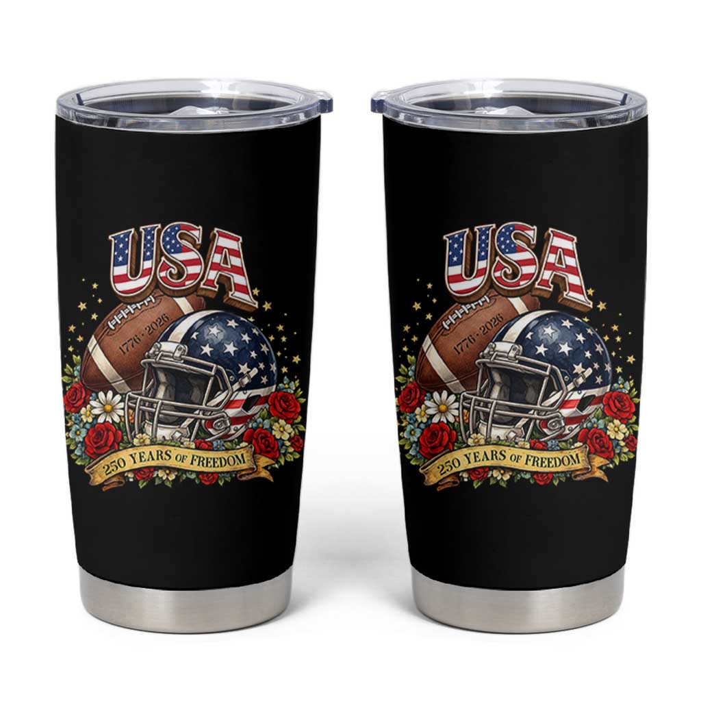 Patriotic Floral Baseball Tumbler Cup USA 250th Anniversary Gift