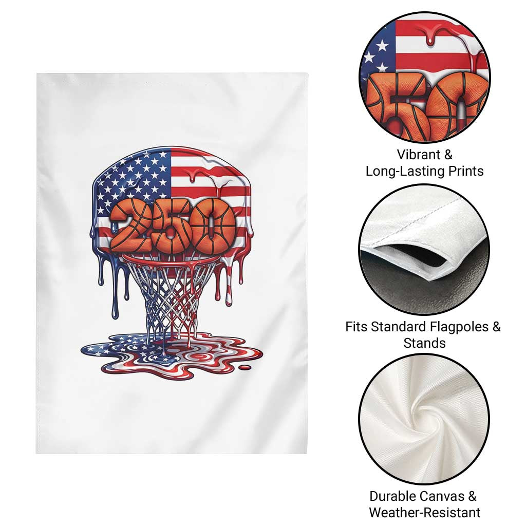 Patriotic Basketball Drip Garden Flag USA 250th Anniversary Gift