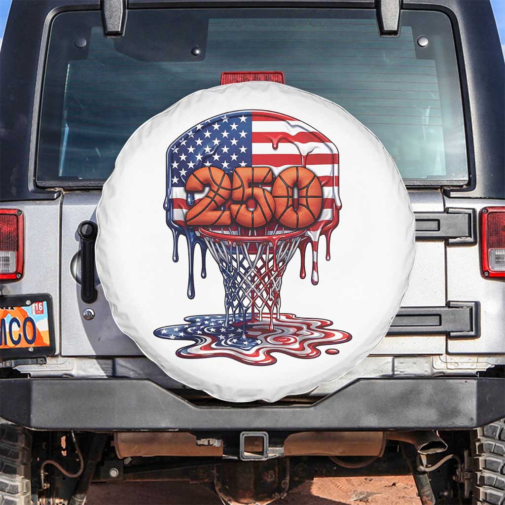 Patriotic Basketball Drip Spare Tire Cover USA 250th Anniversary Gift