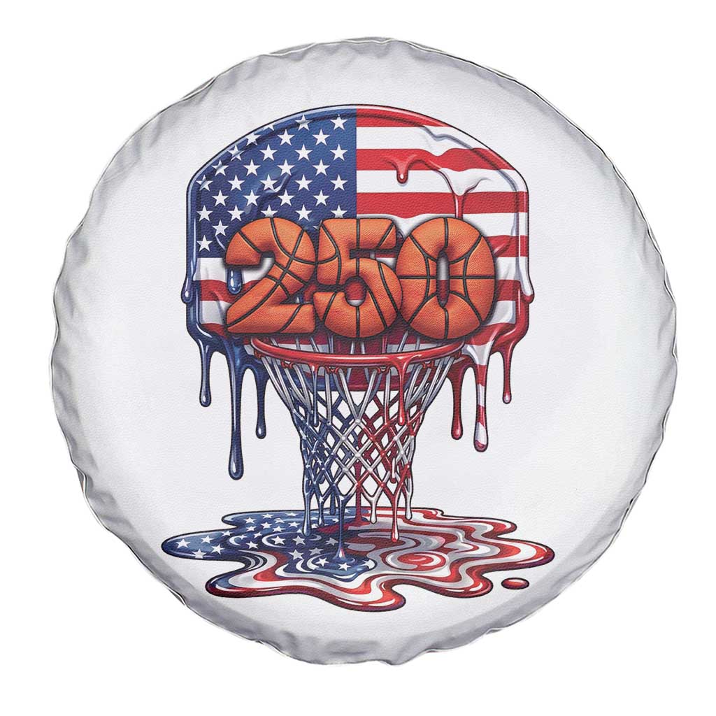 Patriotic Basketball Drip Spare Tire Cover USA 250th Anniversary Gift