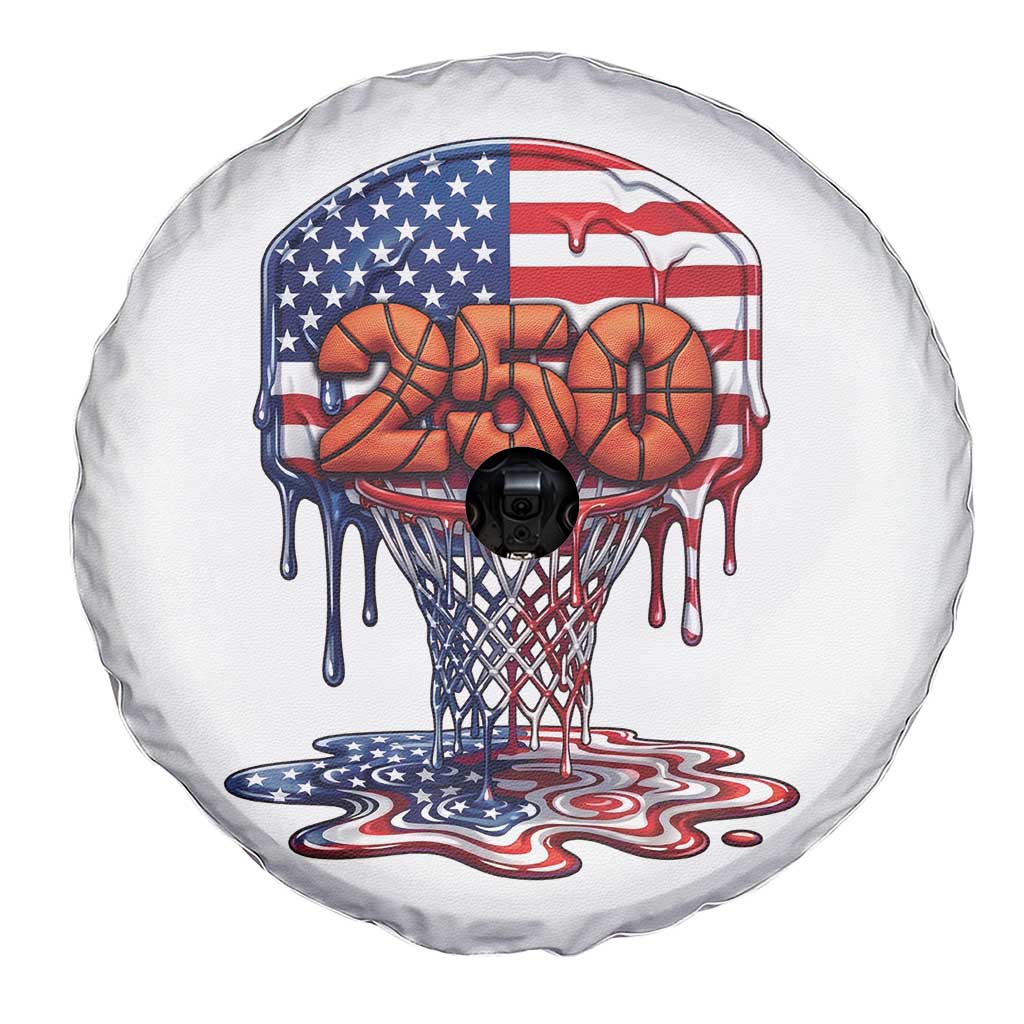 Patriotic Basketball Drip Spare Tire Cover USA 250th Anniversary Gift