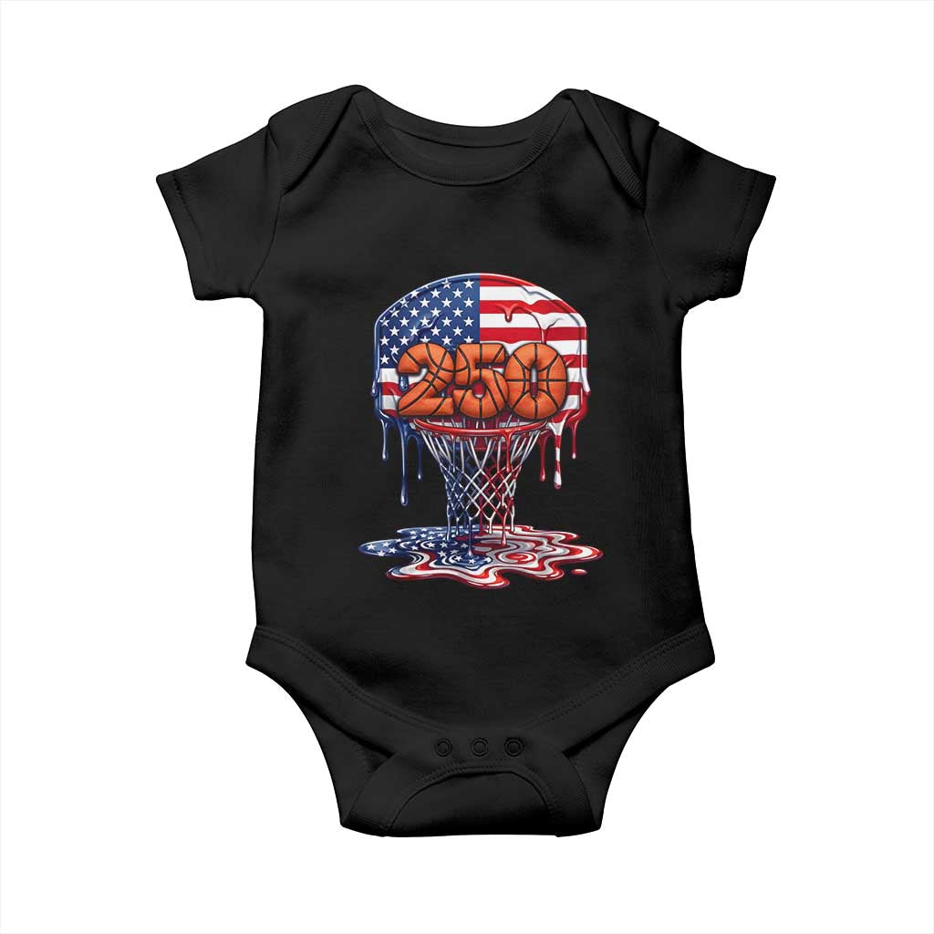 Patriotic Basketball Drip Baby Onesie USA 250th Anniversary Gift