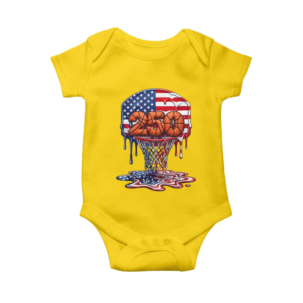Patriotic Basketball Drip Baby Onesie USA 250th Anniversary Gift
