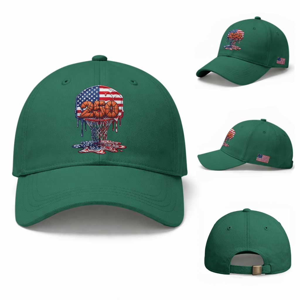 Patriotic Basketball Drip Baseball Cap USA 250th Anniversary Gift