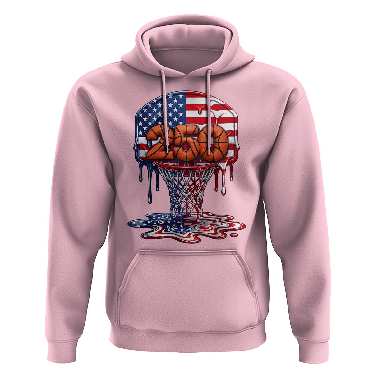Patriotic Basketball Drip Hoodie USA 250th Anniversary Gift