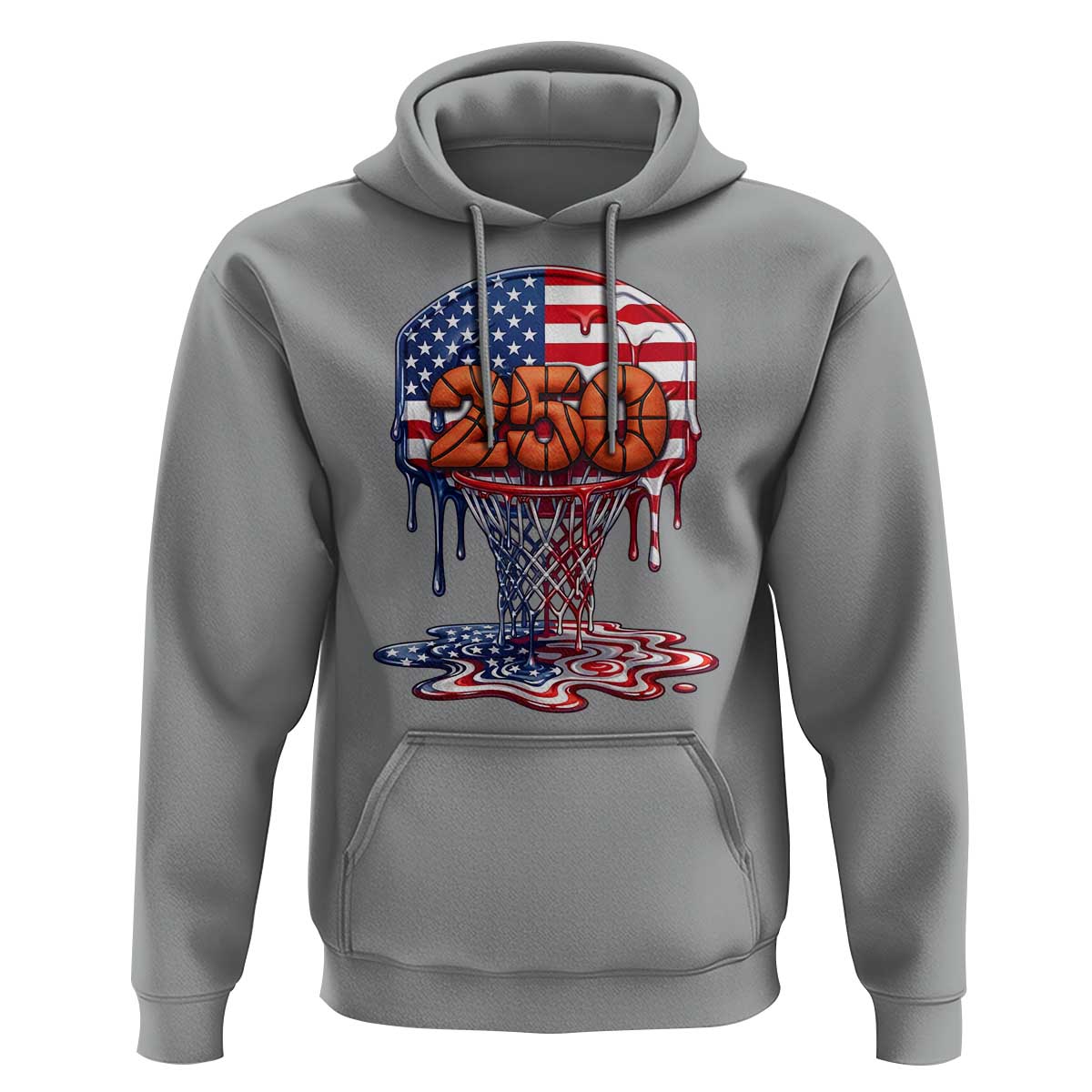 Patriotic Basketball Drip Hoodie USA 250th Anniversary Gift