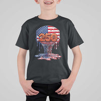 Patriotic Basketball Drip T Shirt For Kid USA 250th Anniversary Gift