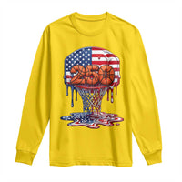 Patriotic Basketball Drip Long Sleeve Shirt USA 250th Anniversary Gift