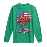 Patriotic Basketball Drip Long Sleeve Shirt USA 250th Anniversary Gift