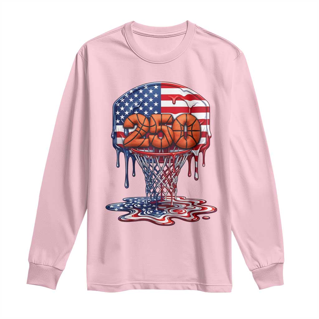 Patriotic Basketball Drip Long Sleeve Shirt USA 250th Anniversary Gift