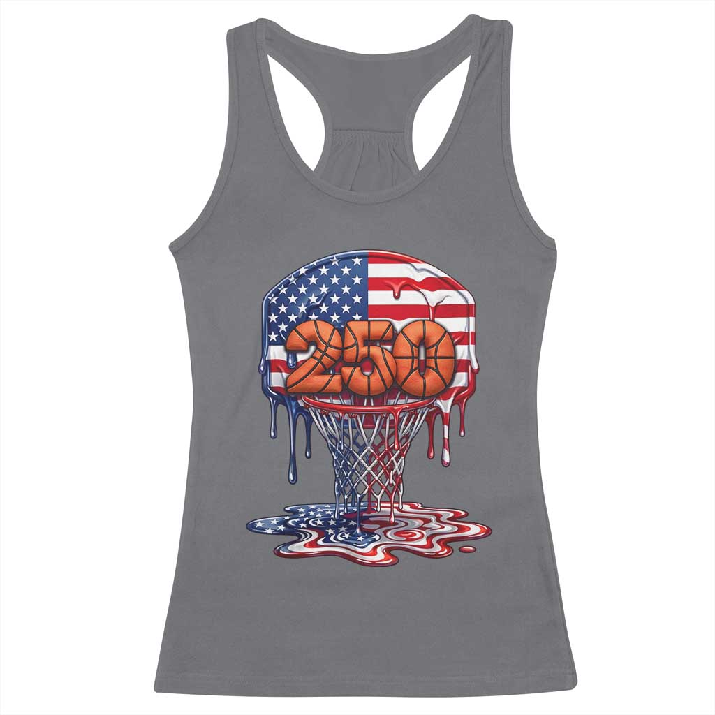 Patriotic Basketball Drip Racerback Tank Top USA 250th Anniversary Gift