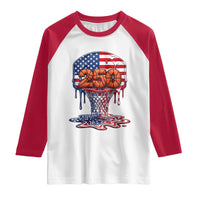 Patriotic Basketball Drip Raglan Shirt USA 250th Anniversary Gift