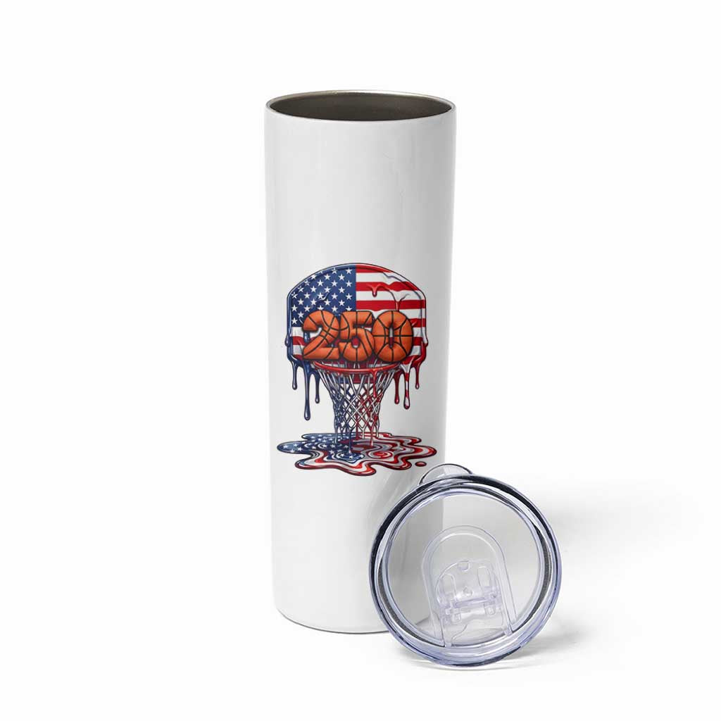 Patriotic Basketball Drip Skinny Tumbler USA 250th Anniversary Gift
