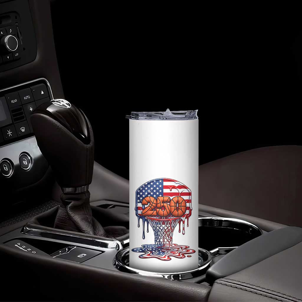 Patriotic Basketball Drip Skinny Tumbler USA 250th Anniversary Gift