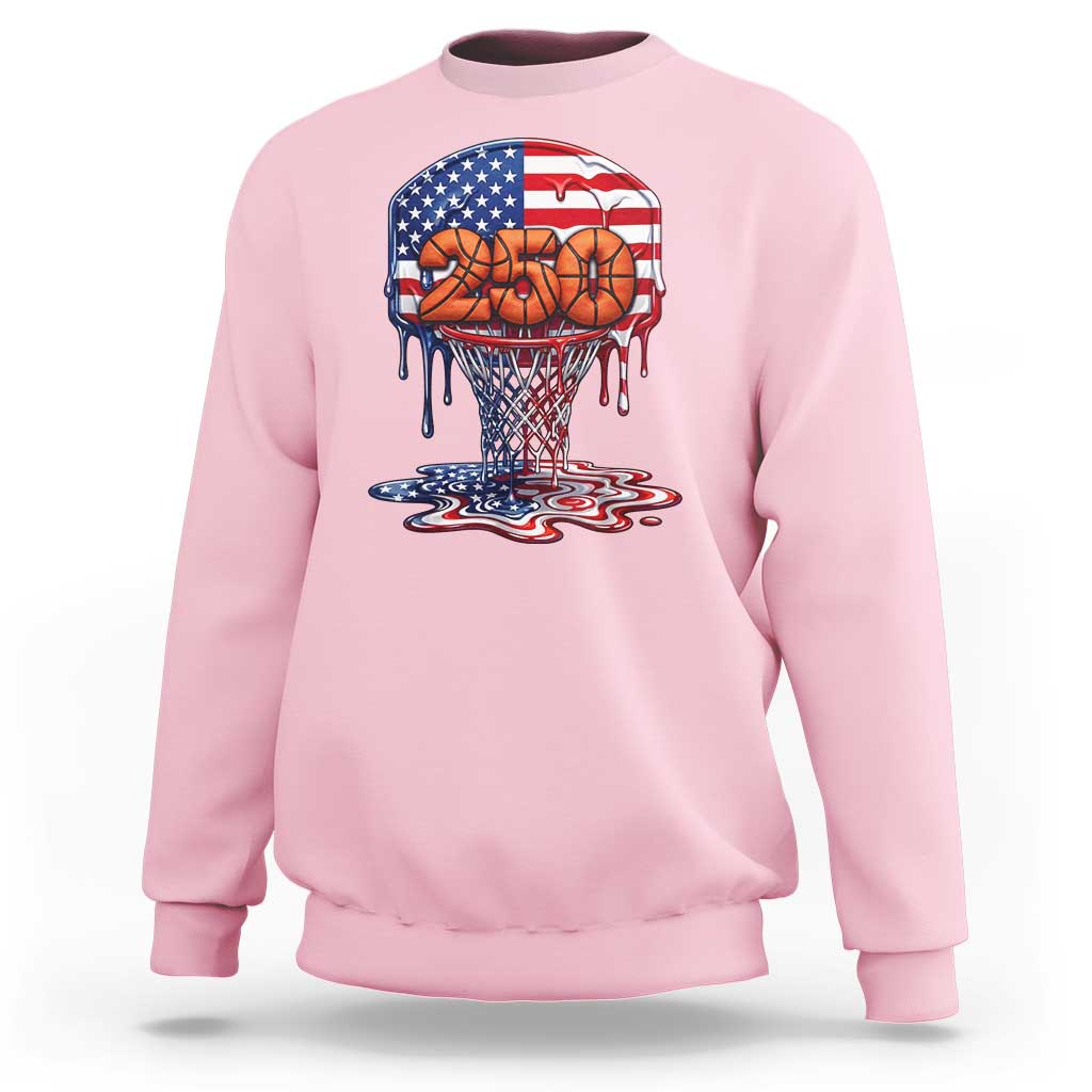 Patriotic Basketball Drip Sweatshirt USA 250th Anniversary Gift