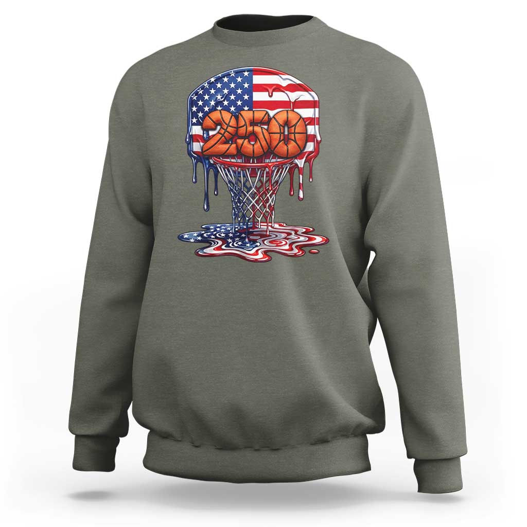 Patriotic Basketball Drip Sweatshirt USA 250th Anniversary Gift