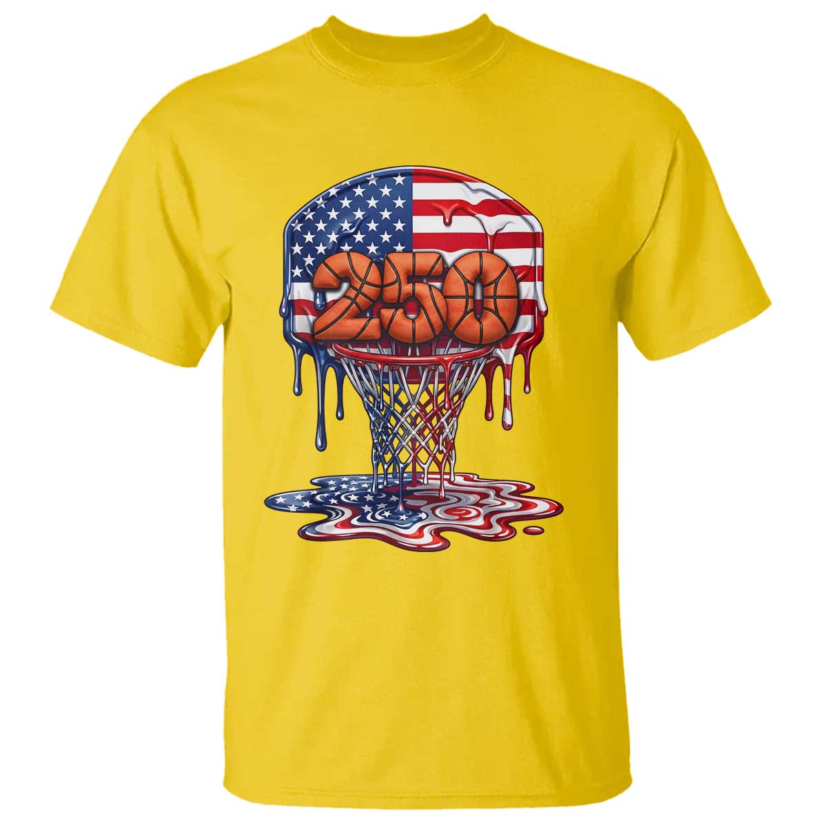 Patriotic Basketball Drip T Shirt USA 250th Anniversary Gift