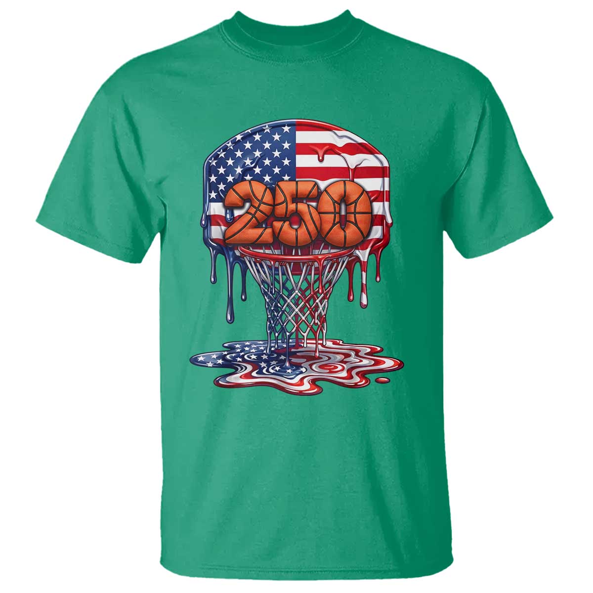 Patriotic Basketball Drip T Shirt USA 250th Anniversary Gift