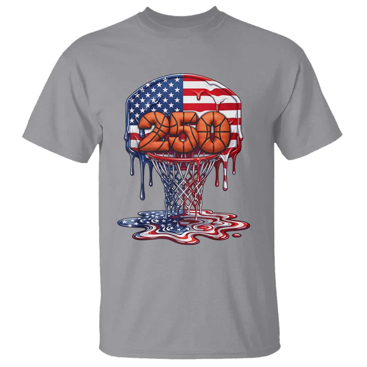 Patriotic Basketball Drip T Shirt USA 250th Anniversary Gift