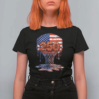 Patriotic Basketball Drip T Shirt For Women USA 250th Anniversary Gift